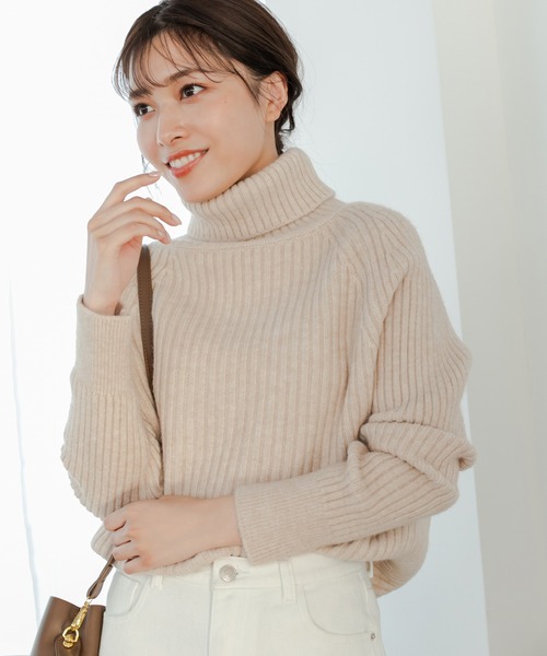 Edit Sheen（エディットシーン）の「ハイネックリブニット（ニット/セーター・レディース・ベージュ/マスタード・MEDIUM）」の10枚目の写真