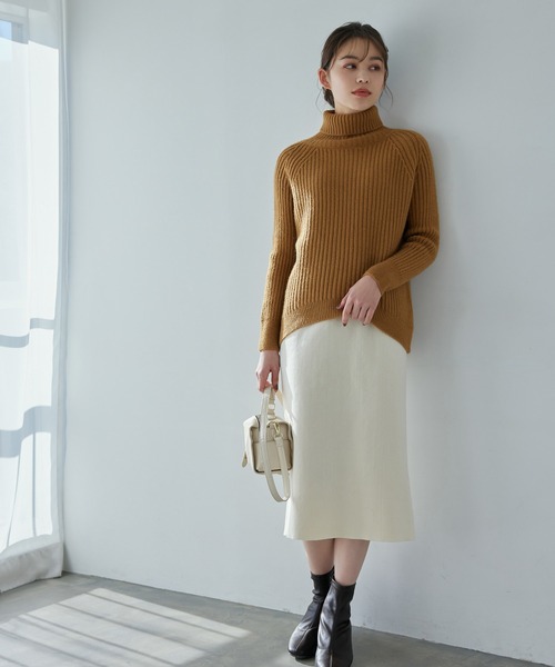 Edit Sheen（エディットシーン）の「ハイネックリブニット（ニット/セーター・レディース・ベージュ/マスタード・MEDIUM）」の20枚目の写真