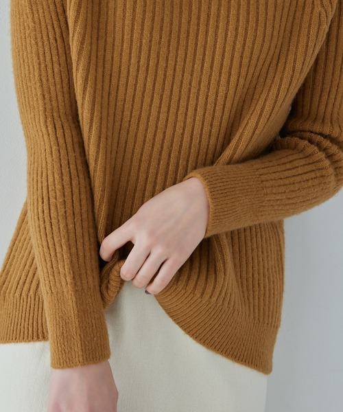 Edit Sheen（エディットシーン）の「ハイネックリブニット（ニット/セーター・レディース・ベージュ/マスタード・MEDIUM）」の18枚目の写真