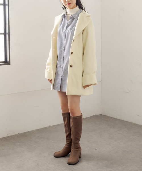 M/Lサイズ展開】ふわふわチェスターコート | OLIVE des OLIVE