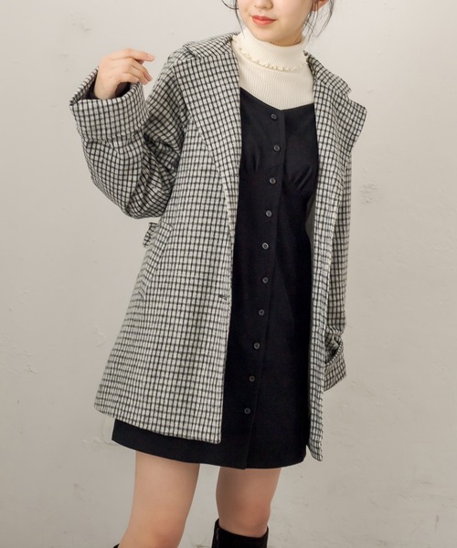 OLIVE des OLIVE（オリーブデオリーブ）の「ときめきデートチェスターコート（チェスターコート・レディース・ライトグレー/ブラック/アイボリー・FREE）」の10枚目の写真