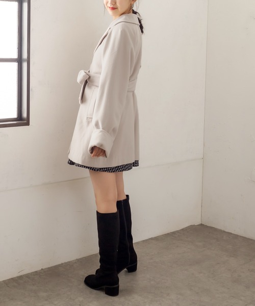 OLIVE des OLIVE（オリーブデオリーブ）の「ときめきデートチェスターコート（チェスターコート・レディース・ライトグレー/ブラック/アイボリー・FREE）」の8枚目の写真