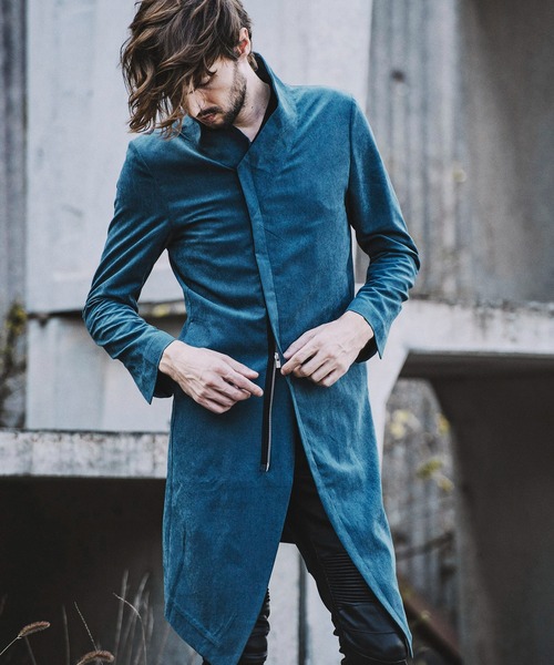 NO ID.（ノーアイディ）の「◇Pスエードセミダブルスタンドカラーコート（チェスターコート・メンズ・ブラック/グレー/ブルーグリーン・1/2）」の3枚目の写真