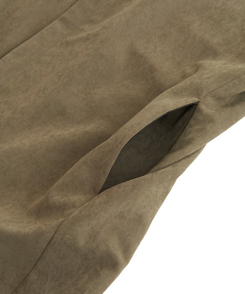 NO ID.（ノーアイディ）の「◇Pスエードセミダブルスタンドカラーコート（チェスターコート・メンズ・ブラック/グレー/ブルーグリーン・1/2）」の21枚目の写真