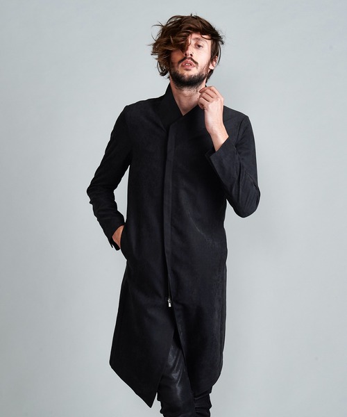 NO ID.（ノーアイディ）の「◇Pスエードセミダブルスタンドカラーコート（チェスターコート・メンズ・ブラック/グレー/ブルーグリーン・1/2）」の13枚目の写真