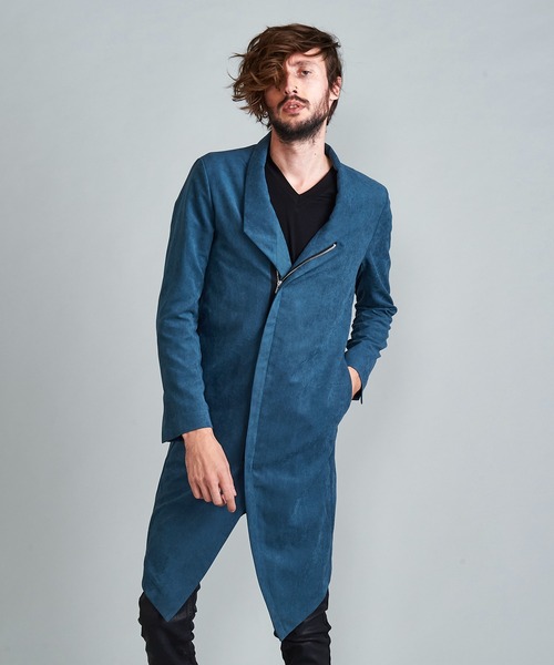 NO ID.（ノーアイディ）の「◇Pスエードセミダブルスタンドカラーコート（チェスターコート・メンズ・ブラック/グレー/ブルーグリーン・1/2）」の18枚目の写真