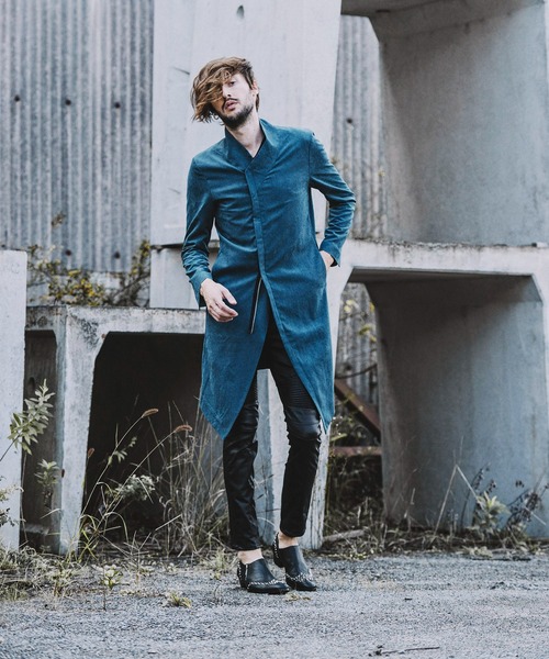 NO ID.（ノーアイディ）の「◇Pスエードセミダブルスタンドカラーコート（チェスターコート・メンズ・ブラック/グレー/ブルーグリーン・1/2）」の7枚目の写真