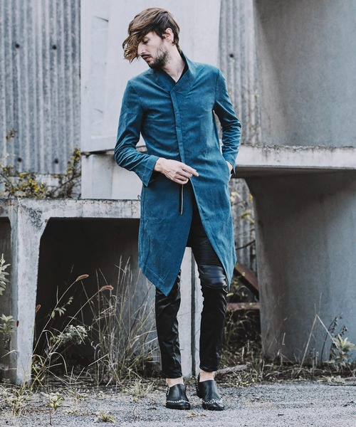 NO ID.（ノーアイディ）の「◇Pスエードセミダブルスタンドカラーコート（チェスターコート・メンズ・ブラック/グレー/ブルーグリーン・1/2）」の15枚目の写真