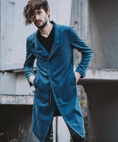 NO ID.（ノーアイディ）の「◇Pスエードセミダブルスタンドカラーコート（チェスターコート・メンズ・ブラック/グレー/ブルーグリーン・1/2）」の20枚目の写真