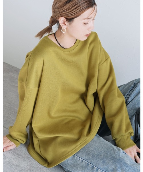 reca(レカ)の「裏起毛ビッグシルエットボーダースウェット(スウェット・レディース・ホワイト/ブラック/グレー/モカ/オートミール/アイボリー/グリーン系/レッド系その他/ベージュ/チャコールグレー/バーガンディー/グレー系その他/グレー系1/ブラウン系1/ホワイト系その他・FREE)」の13枚目の写真