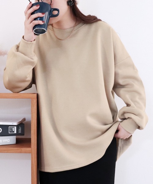 reca(レカ)の「裏起毛ビッグシルエットボーダースウェット(スウェット・レディース・ホワイト/ブラック/グレー/モカ/オートミール/アイボリー/グリーン系/レッド系その他/ベージュ/チャコールグレー/バーガンディー/グレー系その他/グレー系1/ブラウン系1/ホワイト系その他・FREE)」の11枚目の写真