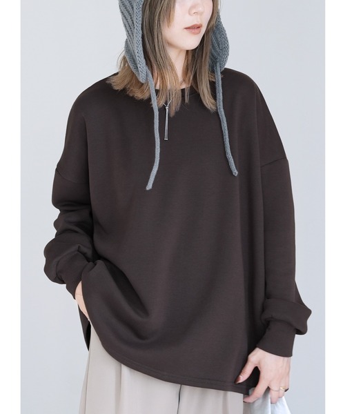 reca(レカ)の「裏起毛ビッグシルエットボーダースウェット(スウェット・レディース・ホワイト/ブラック/グレー/モカ/オートミール/アイボリー/グリーン系/レッド系その他/ベージュ/チャコールグレー/バーガンディー/グレー系その他/グレー系1/ブラウン系1/ホワイト系その他・FREE)」の5枚目の写真