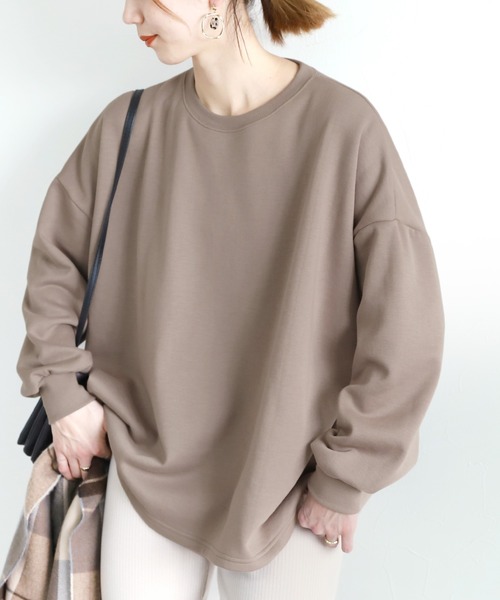 reca(レカ)の「裏起毛ビッグシルエットボーダースウェット(スウェット・レディース・ホワイト/ブラック/グレー/モカ/オートミール/アイボリー/グリーン系/レッド系その他/ベージュ/チャコールグレー/バーガンディー/グレー系その他/グレー系1/ブラウン系1/ホワイト系その他・FREE)」の9枚目の写真