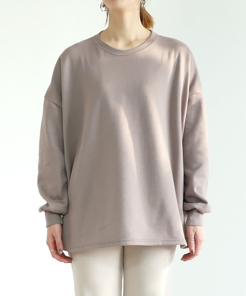 reca(レカ)の「裏起毛ビッグシルエットボーダースウェット(スウェット・レディース・ホワイト/ブラック/グレー/モカ/オートミール/アイボリー/グリーン系/レッド系その他/ベージュ/チャコールグレー/バーガンディー/グレー系その他/グレー系1/ブラウン系1/ホワイト系その他・FREE)」の16枚目の写真