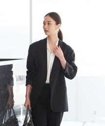 qualite | フィブリルサテンカーデジャケット(テーラードジャケット)