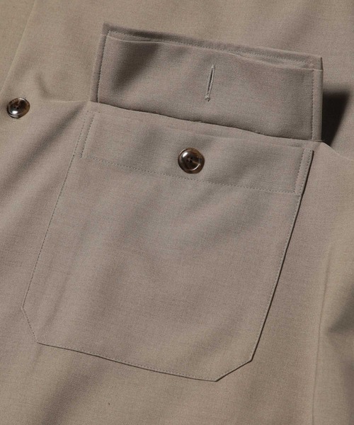 MR.OLIVE(ミスターオリーブ)の「ストレッチウェザー クロス /ビッグシルエット シャツジャケット(シャツ/ブラウス・メンズ・ブラック/カーキ/アイボリー・SMALL/MEDIUM/LARGE)」の17枚目の写真