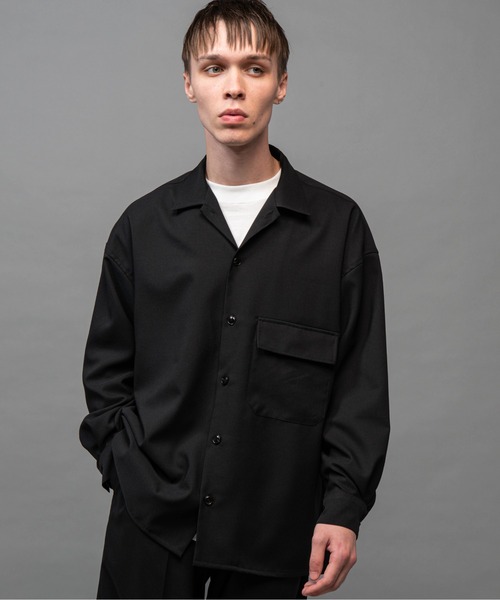 MR.OLIVE(ミスターオリーブ)の「ストレッチウェザー クロス /ビッグシルエット シャツジャケット(シャツ/ブラウス・メンズ・ブラック/カーキ/アイボリー・SMALL/MEDIUM/LARGE)」の6枚目の写真