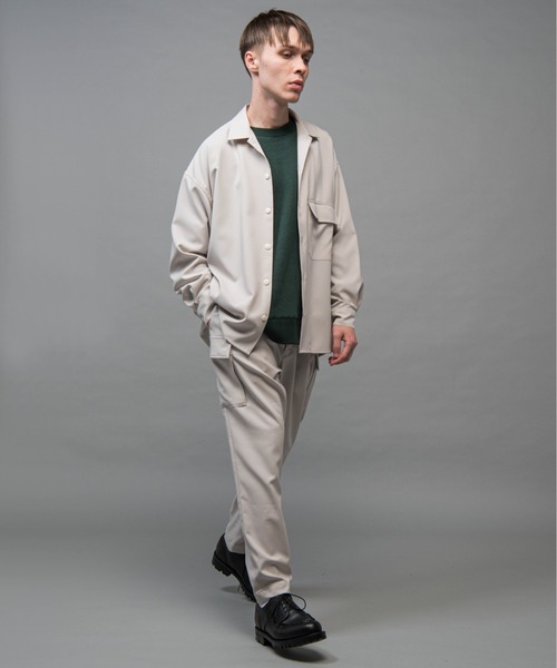 MR.OLIVE(ミスターオリーブ)の「ストレッチウェザー クロス /ビッグシルエット シャツジャケット(シャツ/ブラウス・メンズ・ブラック/カーキ/アイボリー・SMALL/MEDIUM/LARGE)」の13枚目の写真