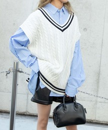 WEGO/BIGシルエットケーブルベスト