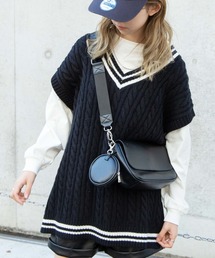 WEGO/BIGシルエットケーブルベスト