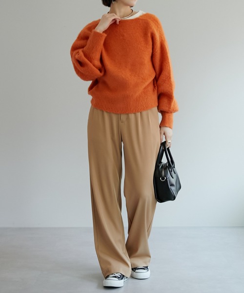 DISCOAT（ディスコート）の「【ZOZO限定】シャギー2WAYショートカーデ（カーディガン/ボレロ・レディース・ブラック/オレンジ/グリーン/グレイッシュベージュ・FREE）」の15枚目の写真