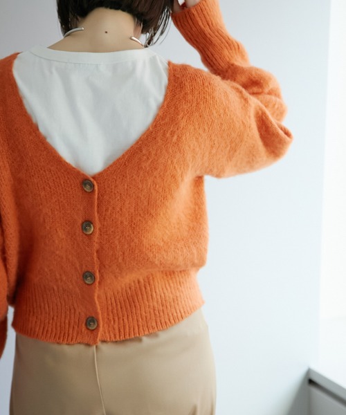 DISCOAT（ディスコート）の「【ZOZO限定】シャギー2WAYショートカーデ（カーディガン/ボレロ・レディース・ブラック/オレンジ/グリーン/グレイッシュベージュ・FREE）」の18枚目の写真