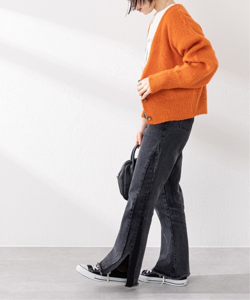 DISCOAT（ディスコート）の「【ZOZO限定】シャギー2WAYショートカーデ（カーディガン/ボレロ・レディース・ブラック/オレンジ/グリーン/グレイッシュベージュ・FREE）」の9枚目の写真