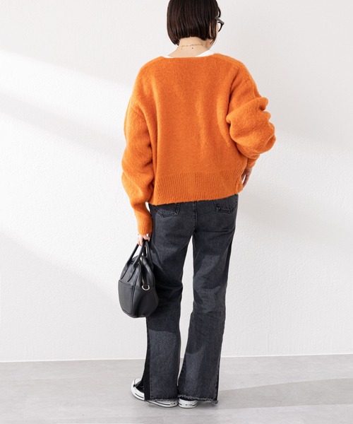 DISCOAT（ディスコート）の「【ZOZO限定】シャギー2WAYショートカーデ（カーディガン/ボレロ・レディース・ブラック/オレンジ/グリーン/グレイッシュベージュ・FREE）」の10枚目の写真