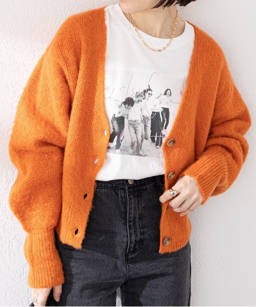 DISCOAT（ディスコート）の「【ZOZO限定】シャギー2WAYショートカーデ（カーディガン/ボレロ・レディース・ブラック/オレンジ/グリーン/グレイッシュベージュ・FREE）」の12枚目の写真