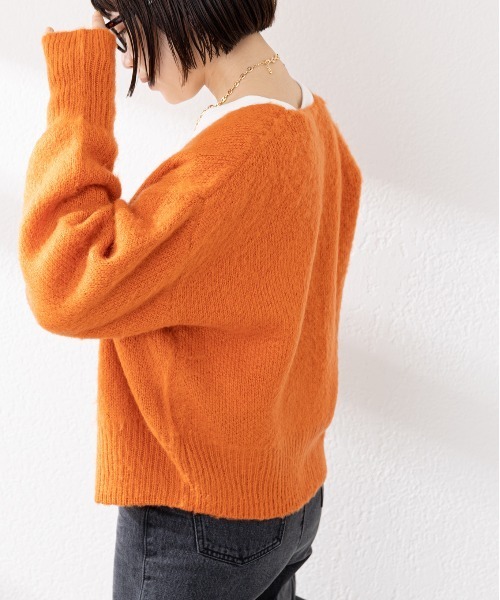 DISCOAT（ディスコート）の「【ZOZO限定】シャギー2WAYショートカーデ（カーディガン/ボレロ・レディース・ブラック/オレンジ/グリーン/グレイッシュベージュ・FREE）」の13枚目の写真