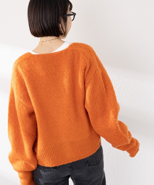 DISCOAT（ディスコート）の「【ZOZO限定】シャギー2WAYショートカーデ（カーディガン/ボレロ・レディース・ブラック/オレンジ/グリーン/グレイッシュベージュ・FREE）」の11枚目の写真