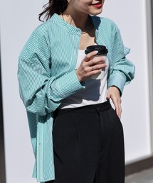 CIAOPANIC TYPY | サイドスリットボリュームスリーブストライプシャツ(シャツ/ブラウス)