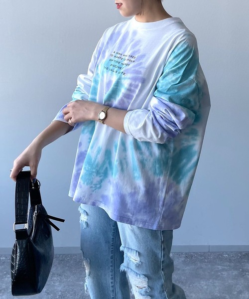PAGEBOY(ページボーイ)の「タイダイロゴロンT(Tシャツ/カットソー・レディース・ホワイト系その他/グレー系その他・FREE)」の2枚目の写真