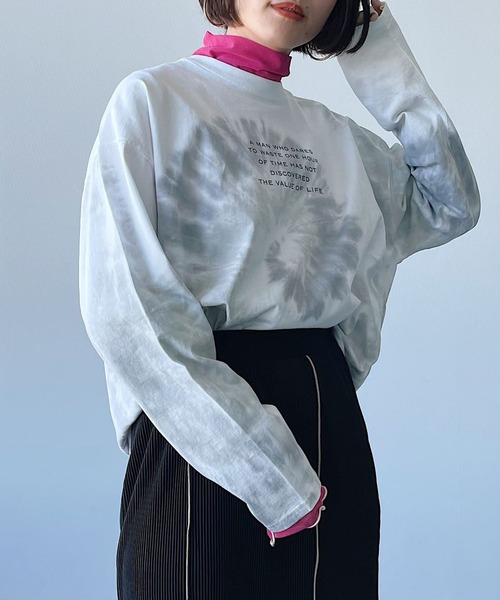 PAGEBOY(ページボーイ)の「タイダイロゴロンT(Tシャツ/カットソー・レディース・ホワイト系その他/グレー系その他・FREE)」の1枚目の写真