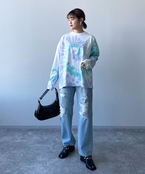 PAGEBOY(ページボーイ)の「タイダイロゴロンT(Tシャツ/カットソー・レディース・ホワイト系その他/グレー系その他・FREE)」の4枚目の写真
