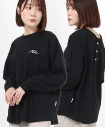 FILA（フィラ）の「FILA（フィラ） ビッグシルエット バックヘンリーネックロンT（Tシャツ/カットソー）」