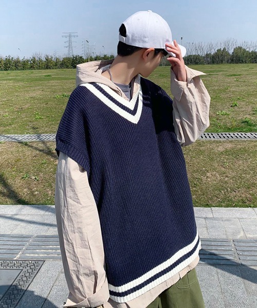 セール ブランド古着 Never Acquiesce Vネックニット ニット セーター Neos ネオス のファッション通販 Zozoused