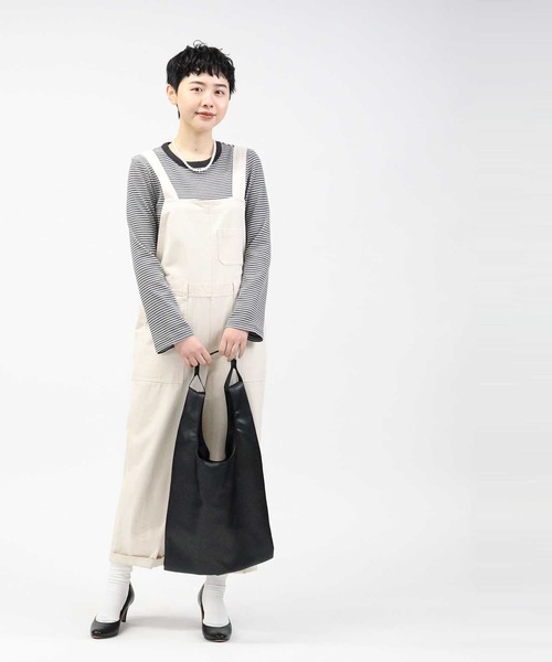 HONEYSUCKLE ROSE（ハニーサックルローズ）の「【HONEYSUCKLE ROSE】フレア袖リブロンＴ（Tシャツ/カットソー・レディース・ブラック/ベージュ/オフホワイト/ホワイト×ブラック/ホワイト×グリーン/ホワイト×カーキブラウン・M/L）」の10枚目の写真