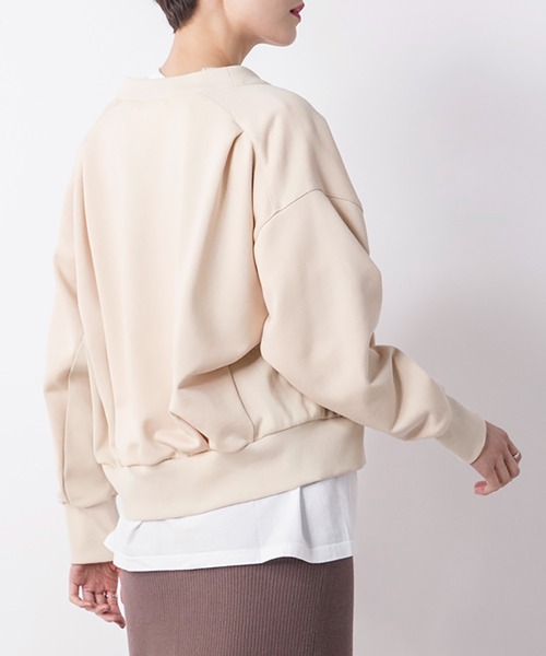 CIENA（シエナ）の「裏毛コクーンカーデ（カーディガン/ボレロ・レディース・オレンジ/ブラック/ベージュ/ブルー/グリーン・FREE）」の3枚目の写真