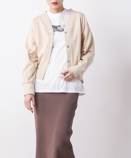 CIENA（シエナ）の「裏毛コクーンカーデ（カーディガン/ボレロ・レディース・オレンジ/ブラック/ベージュ/ブルー/グリーン・FREE）」の14枚目の写真