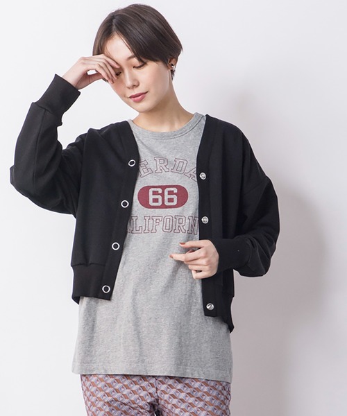 CIENA（シエナ）の「裏毛コクーンカーデ（カーディガン/ボレロ・レディース・オレンジ/ブラック/ベージュ/ブルー/グリーン・FREE）」の8枚目の写真