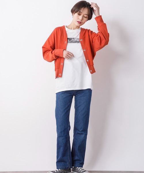 CIENA（シエナ）の「裏毛コクーンカーデ（カーディガン/ボレロ・レディース・オレンジ/ブラック/ベージュ/ブルー/グリーン・FREE）」の18枚目の写真