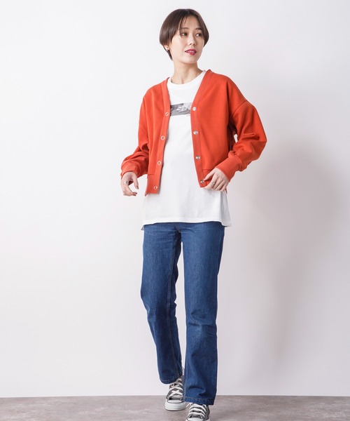 CIENA（シエナ）の「裏毛コクーンカーデ（カーディガン/ボレロ・レディース・オレンジ/ブラック/ベージュ/ブルー/グリーン・FREE）」の21枚目の写真