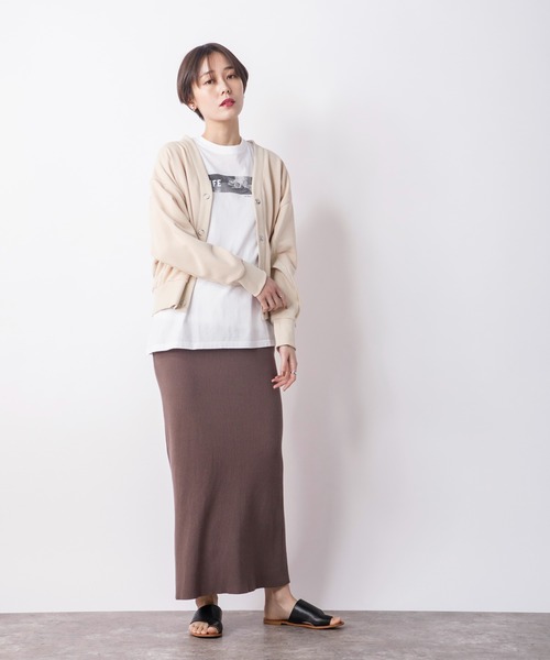 CIENA（シエナ）の「裏毛コクーンカーデ（カーディガン/ボレロ・レディース・オレンジ/ブラック/ベージュ/ブルー/グリーン・FREE）」の13枚目の写真