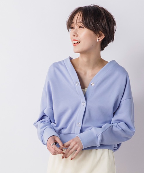 CIENA（シエナ）の「裏毛コクーンカーデ（カーディガン/ボレロ・レディース・オレンジ/ブラック/ベージュ/ブルー/グリーン・FREE）」の16枚目の写真