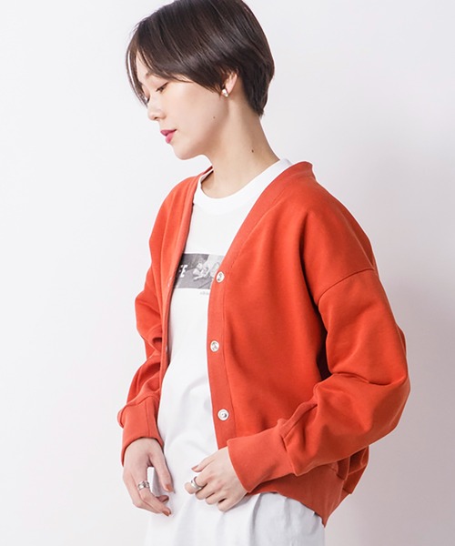 CIENA（シエナ）の「裏毛コクーンカーデ（カーディガン/ボレロ・レディース・オレンジ/ブラック/ベージュ/ブルー/グリーン・FREE）」の22枚目の写真