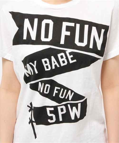 5PREVIEW(ファイブプレビュー)の「【5PREVIE(ファイブプレビュー)】NO FUNプリントTシャツ(Tシャツ/カットソー・レディース・ホワイト・X-SMALL)」の8枚目の写真
