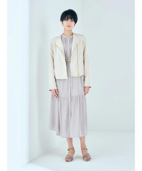 YECCA VECCA(イェッカヴェッカ)の「フェイクスエードライダースジャケット(ライダースジャケット・レディース・ライトベージュ/ダークベージュ・FREE)」の9枚目の写真