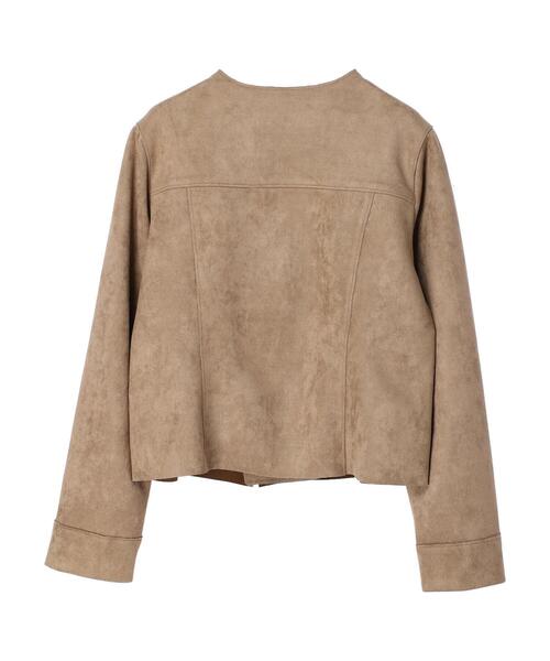 YECCA VECCA(イェッカヴェッカ)の「フェイクスエードライダースジャケット(ライダースジャケット・レディース・ライトベージュ/ダークベージュ・FREE)」の17枚目の写真