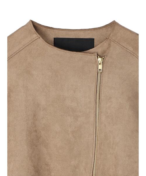 YECCA VECCA(イェッカヴェッカ)の「フェイクスエードライダースジャケット(ライダースジャケット・レディース・ライトベージュ/ダークベージュ・FREE)」の20枚目の写真